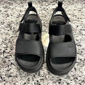 UGG Kids Black Sporty Open-Toe Velcro Sandals